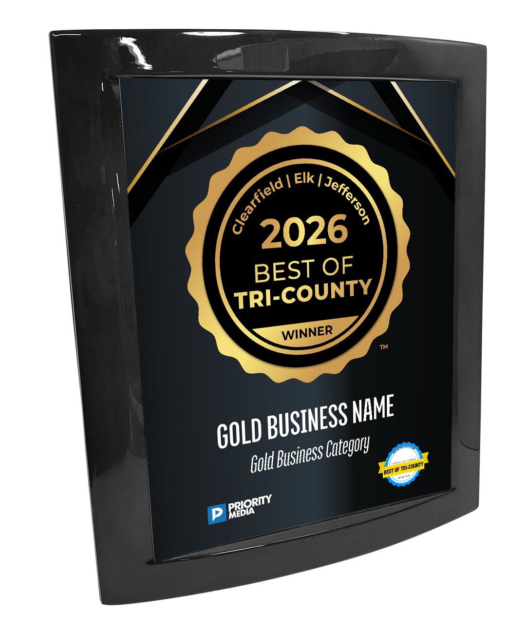 Best of Tri-County - Eclipse Plaque with Metal Inlay