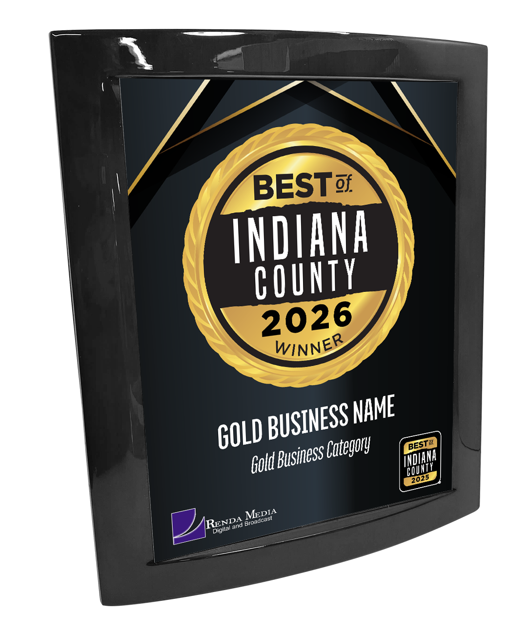 Best of Indiana County - Eclipse Plaque with Metal Inlay