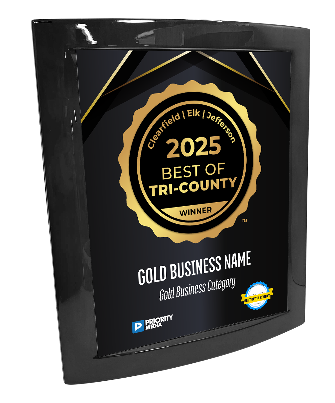 Best of Tri-County - Eclipse Plaque with Metal Inlay