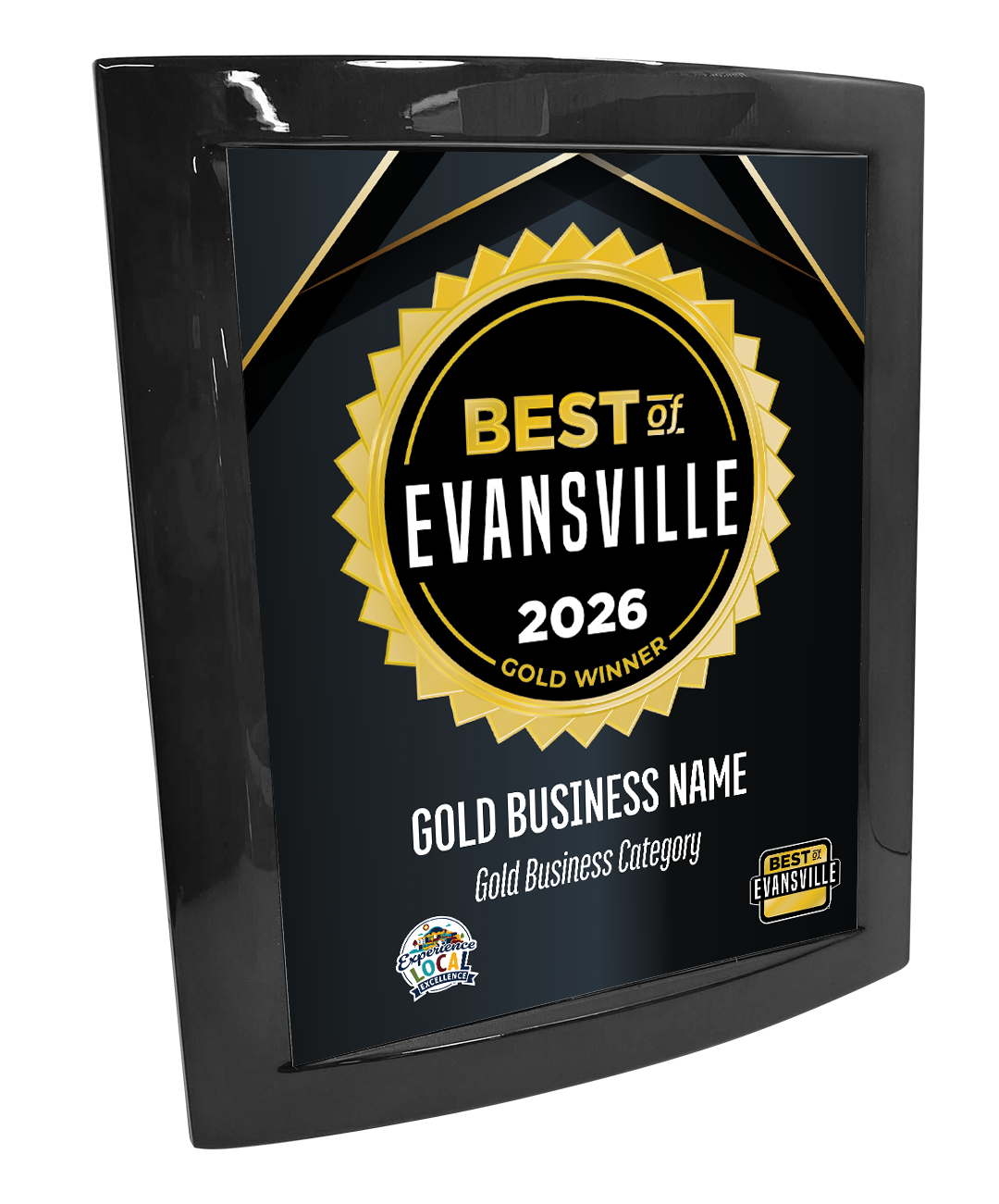 Best of Evansville - Eclipse Plaque with Metal Inlay