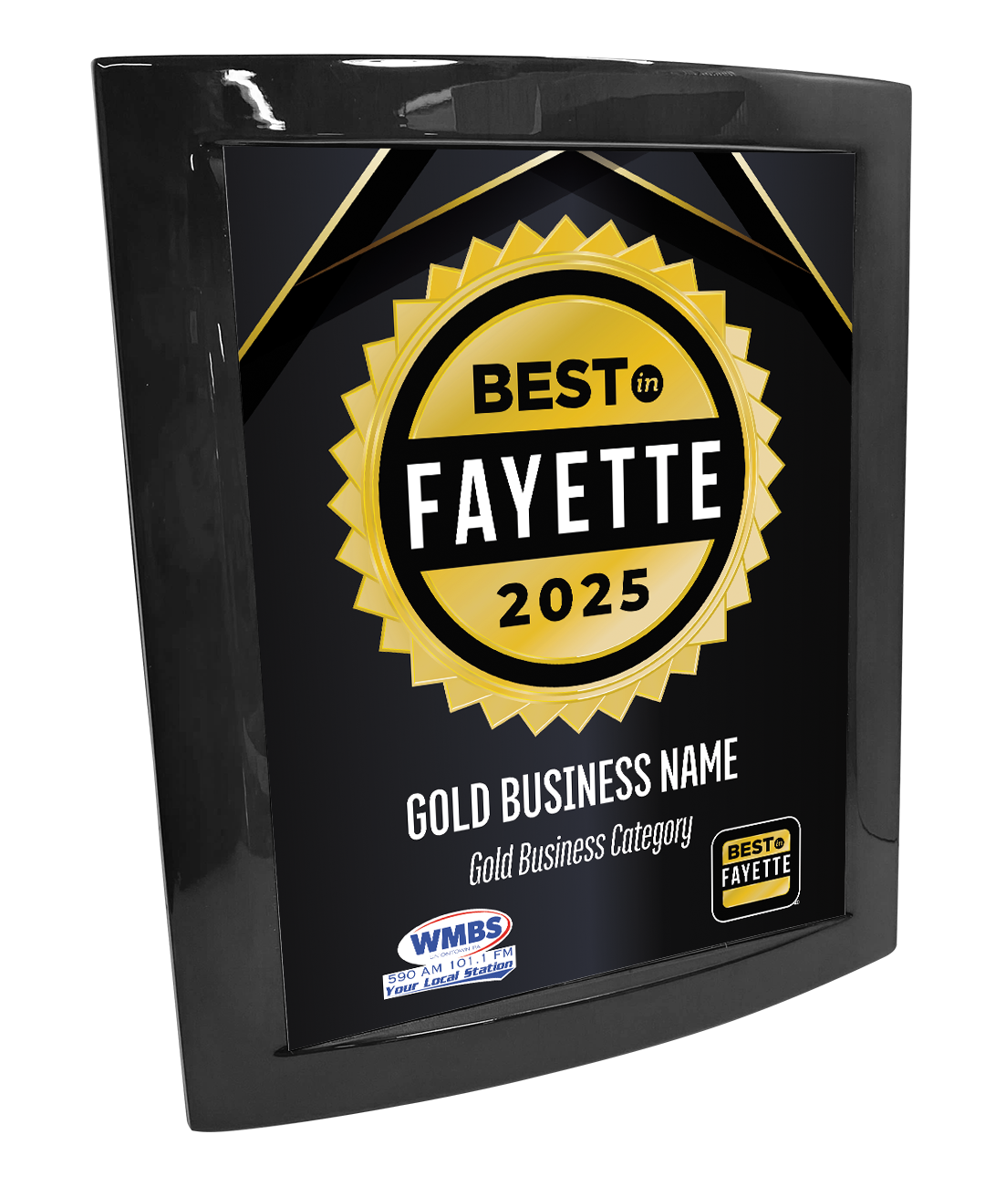 Best in Fayette - Eclipse Plaque with Metal Inlay