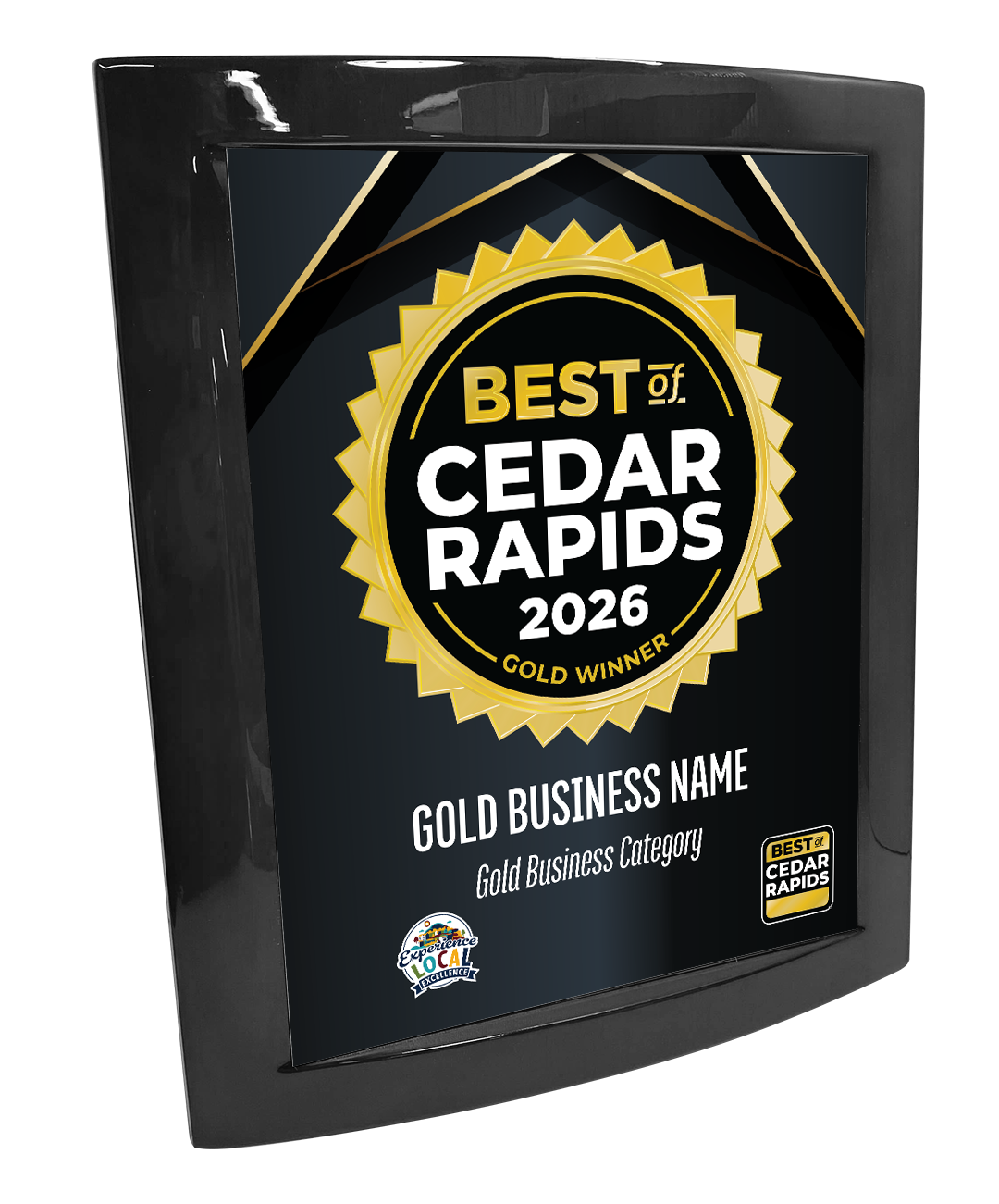 Best of Cedar Rapids - Eclipse Plaque with Metal Inlay