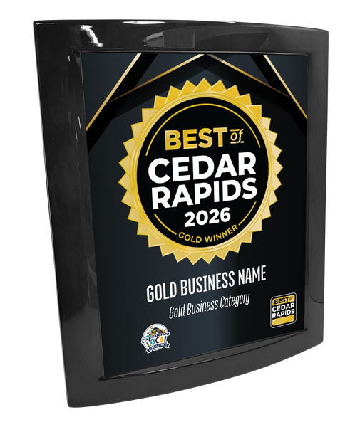 Best of Cedar Rapids - Eclipse Plaque with Metal Inlay