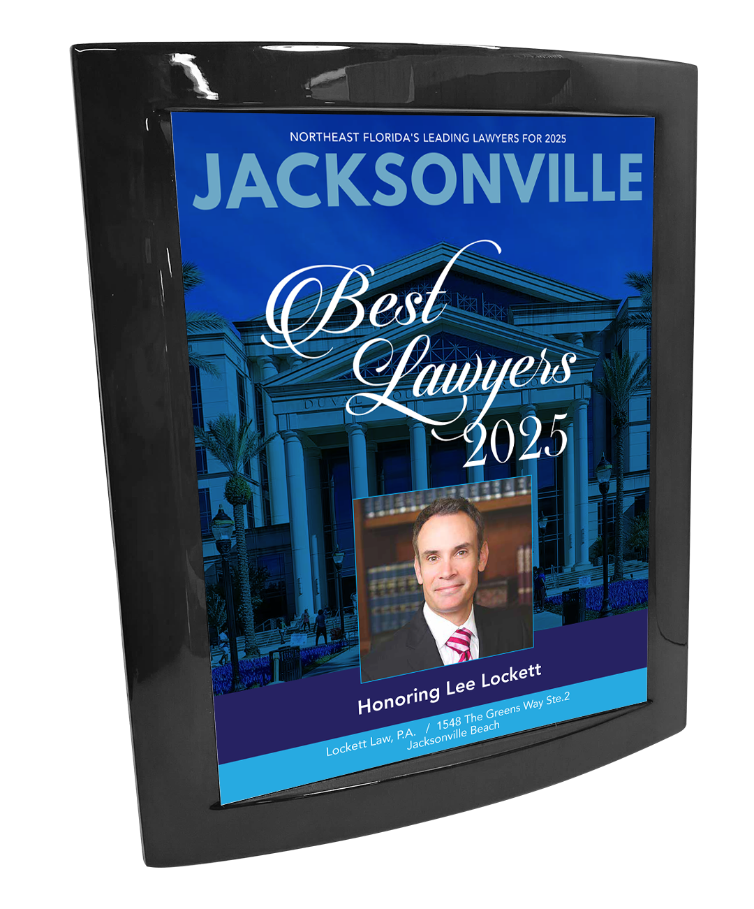 Jacksonville Magazine - Best Lawyers - Eclipse Plaque with Metal Inlay