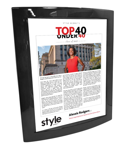 Style Weekly "Top 40 Under 40" Eclipse Plaque