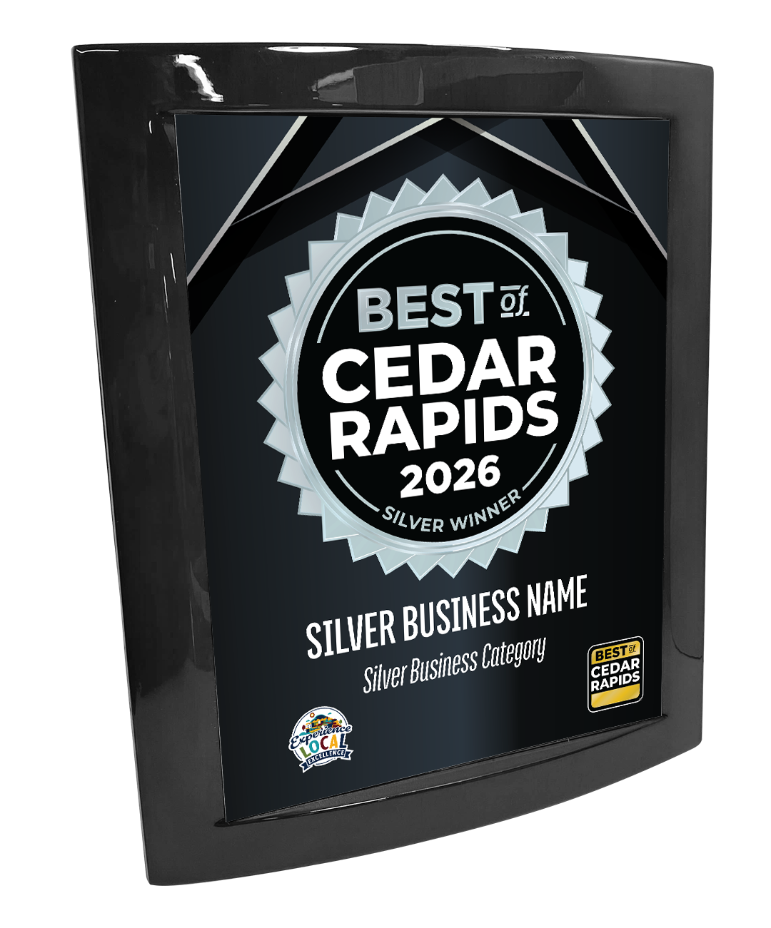 Best of Cedar Rapids - Eclipse Plaque with Metal Inlay