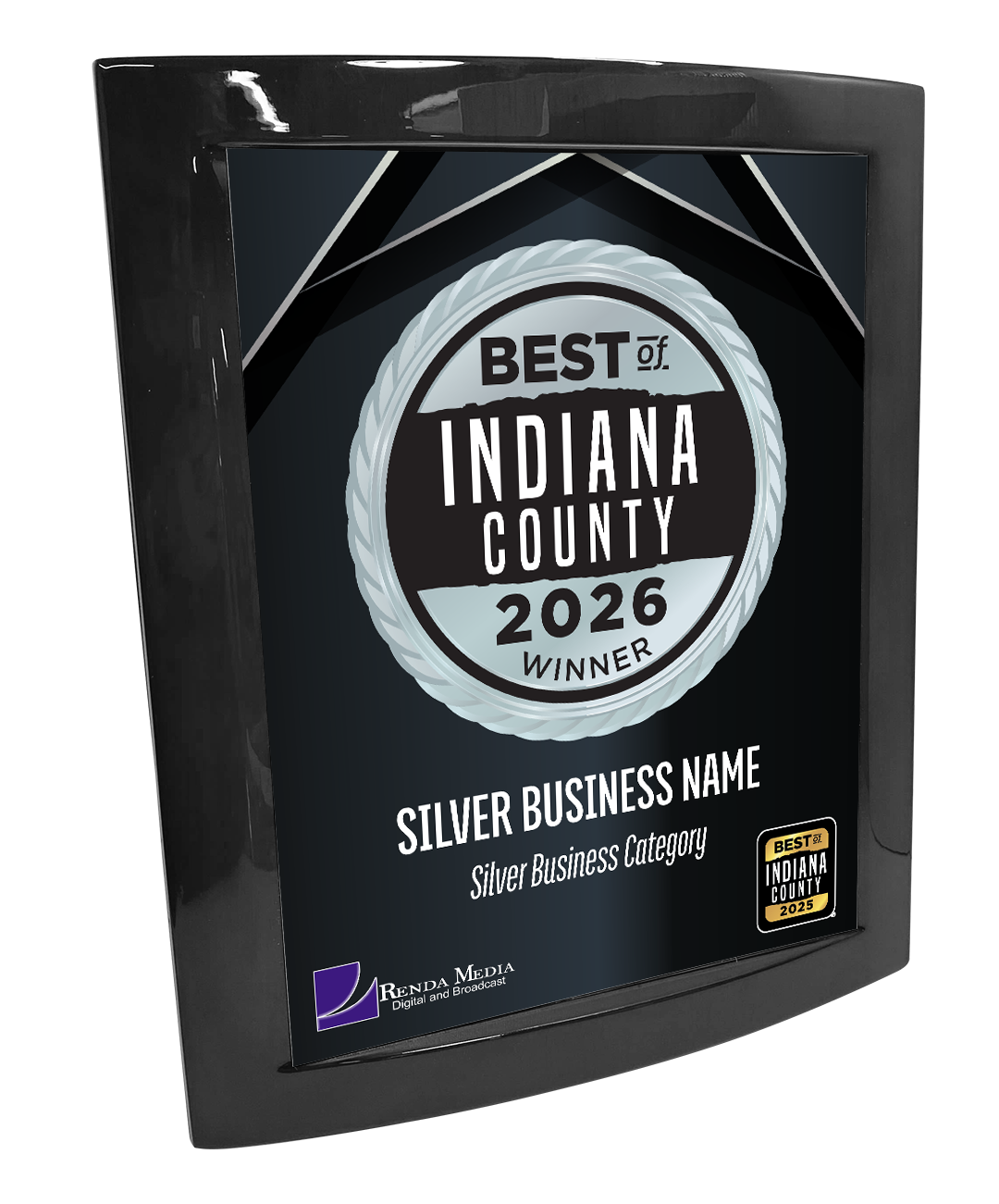 Best of Indiana County - Eclipse Plaque with Metal Inlay