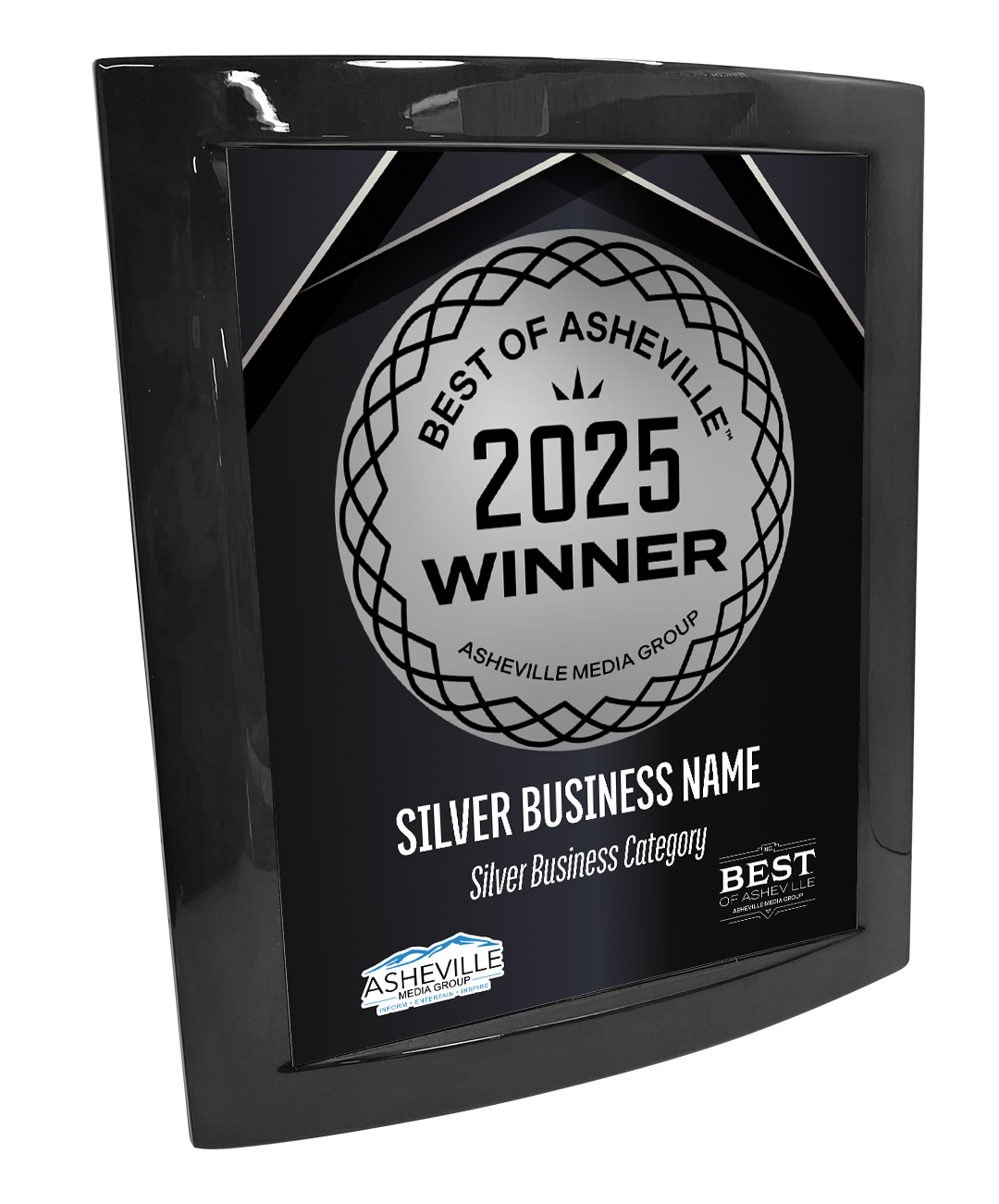 Best of Asheville - Eclipse Plaque with Metal Inlay