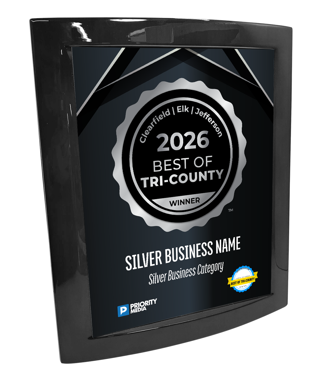 Best of Tri-County - Eclipse Plaque with Metal Inlay