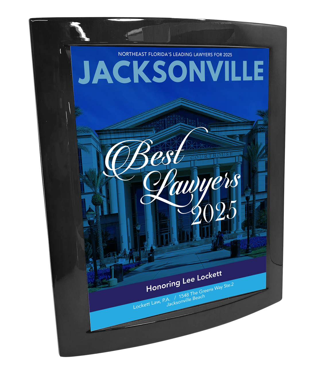 Jacksonville Magazine - Best Lawyers - Eclipse Plaque with Metal Inlay