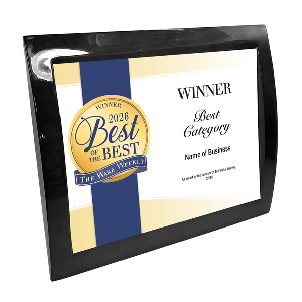 Wake Weekly "Best of the Best" Award - Eclipse Plaque with Metal Inlay