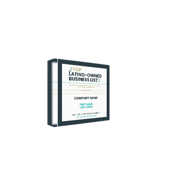 Top Latino Owned Business List Award Acrylic Block