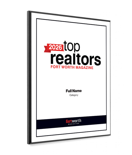 Fort Worth Magazine Top Realtor Melamine Plaque - Award