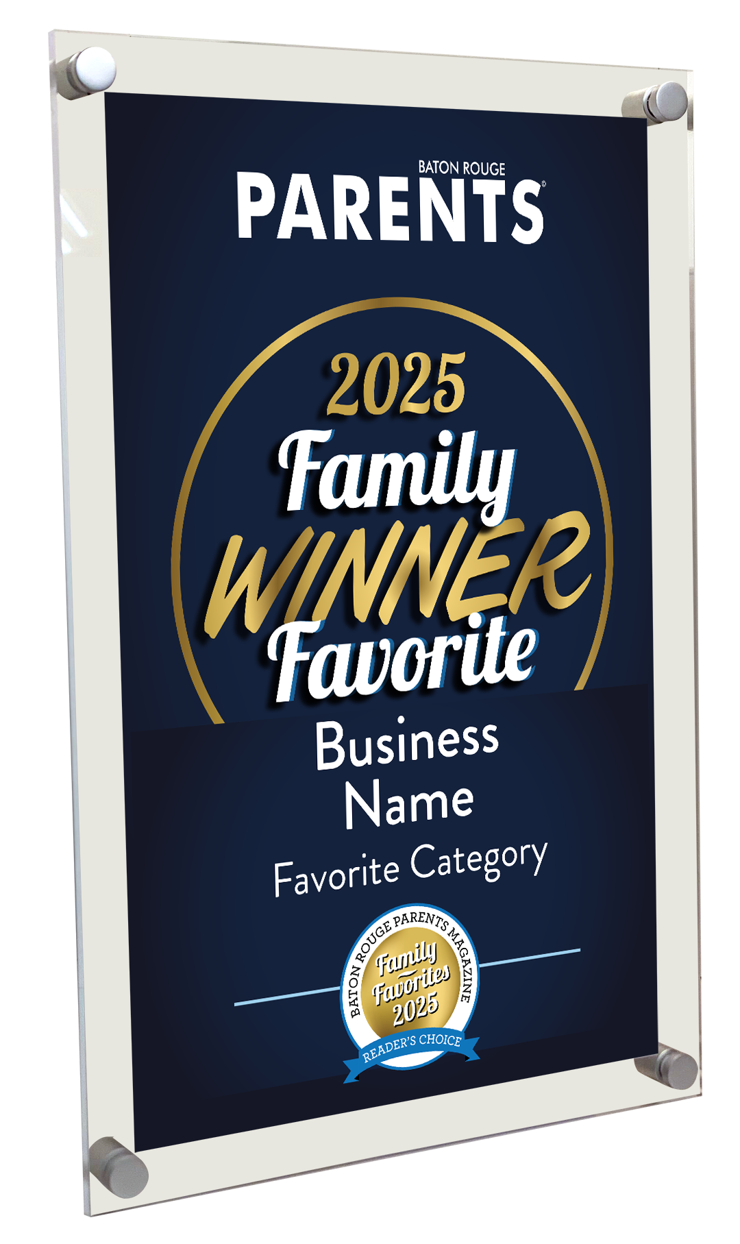 BR Parents Family Favorites Award Plaque