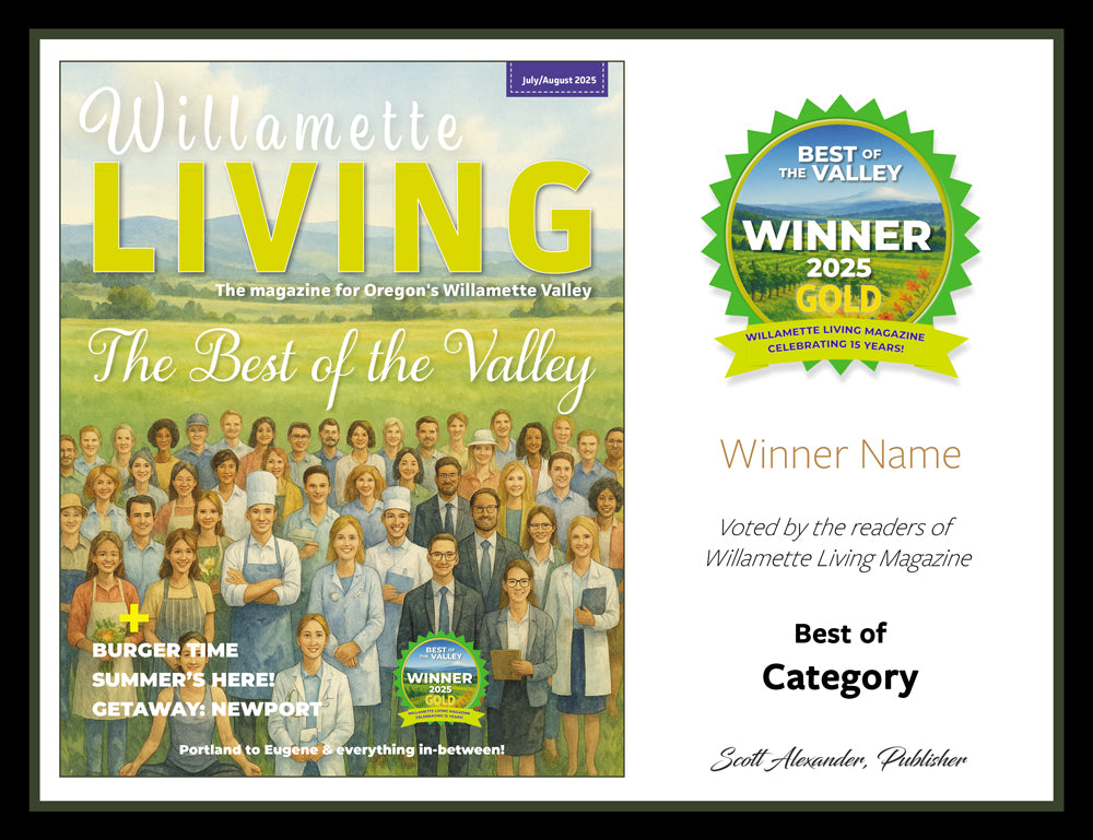 Willamette Living - Best of the Valley - Certificate