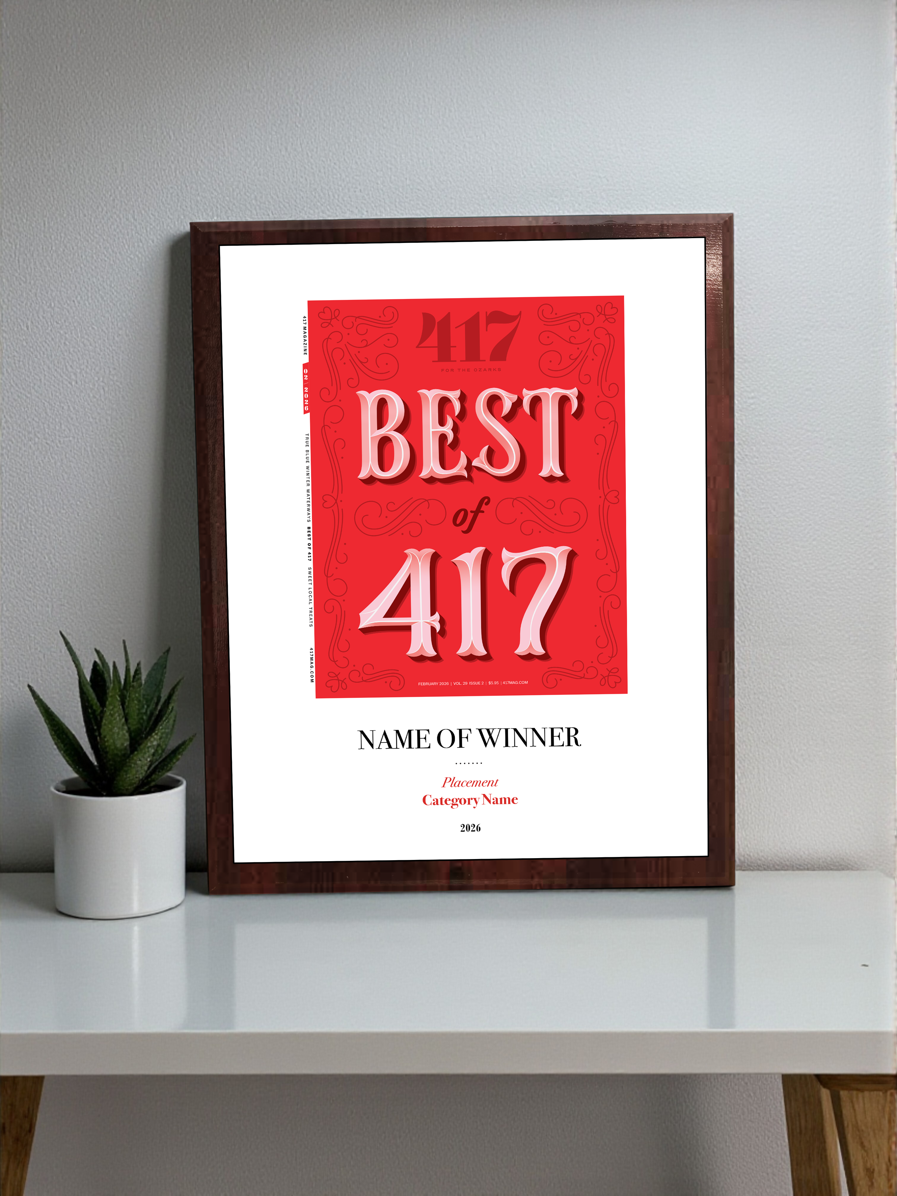 417 Magazine Best of 417 Award - Classic Plaque