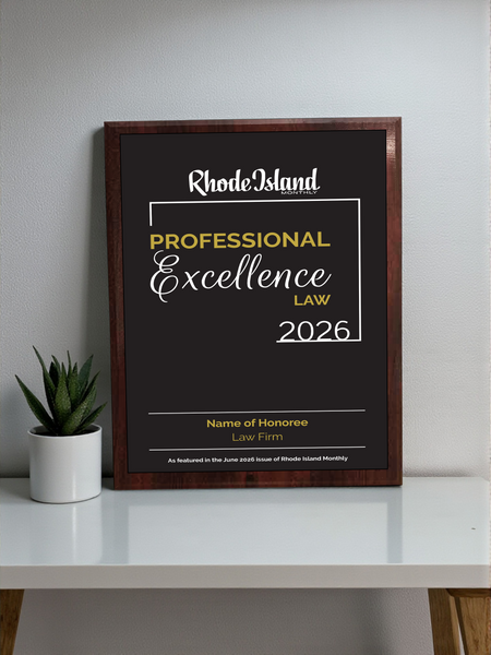 Rhode Island Monthly Excellence in Law Award  - Classic Plaque