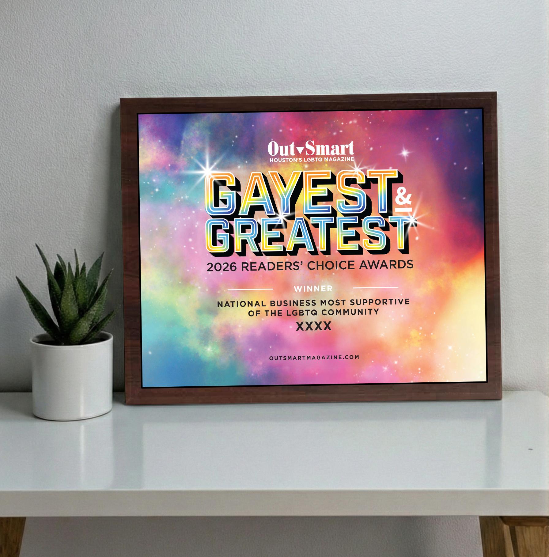 OutSmart - Gayest and Greatest Readers' Choice Awards - Classic Plaque