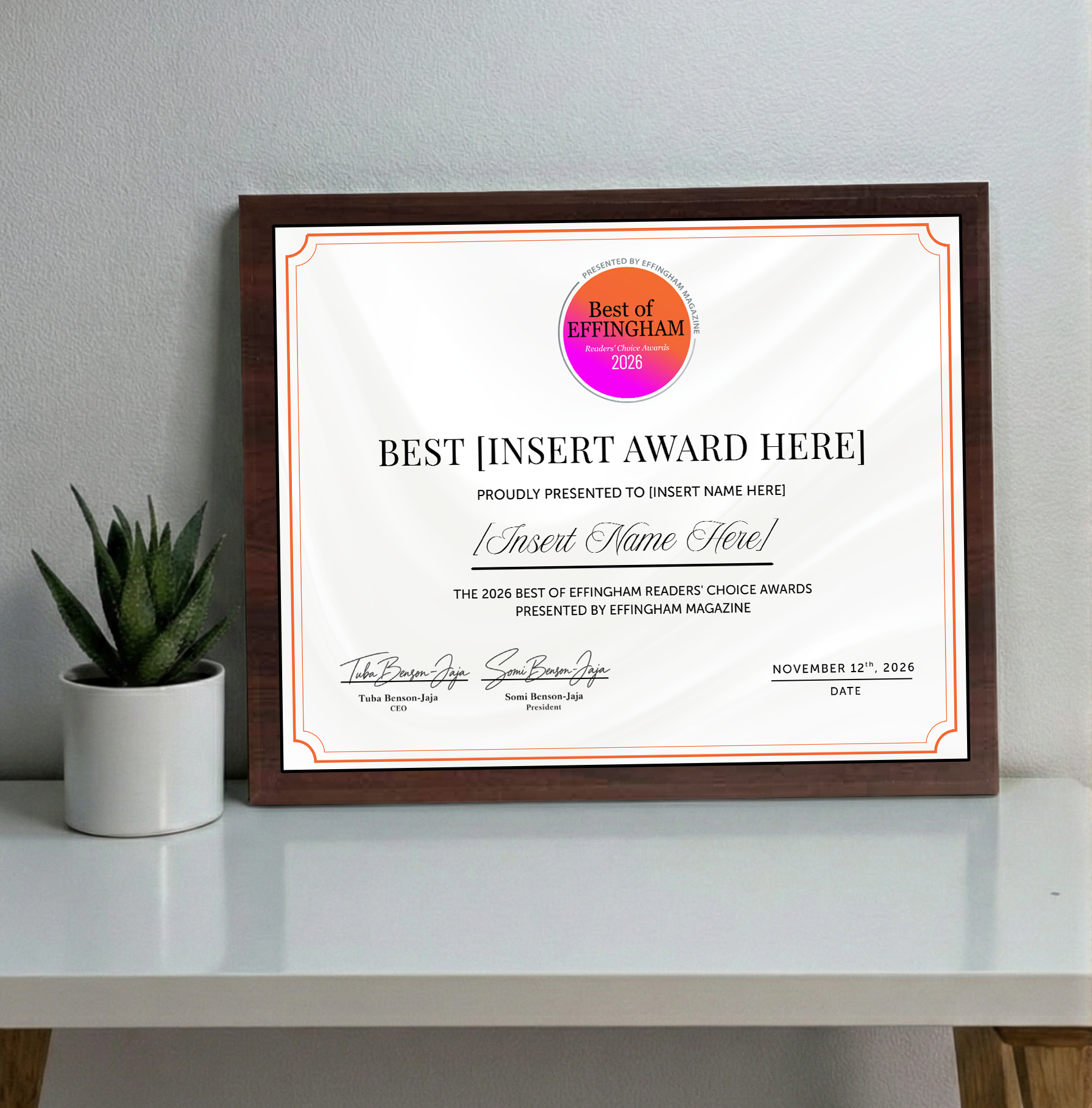 Best of Effingham - Classic Plaque