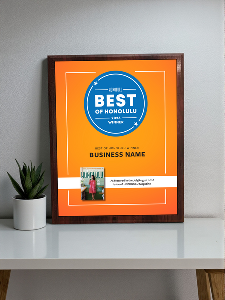"Best of Honolulu" Award - Classic Plaque