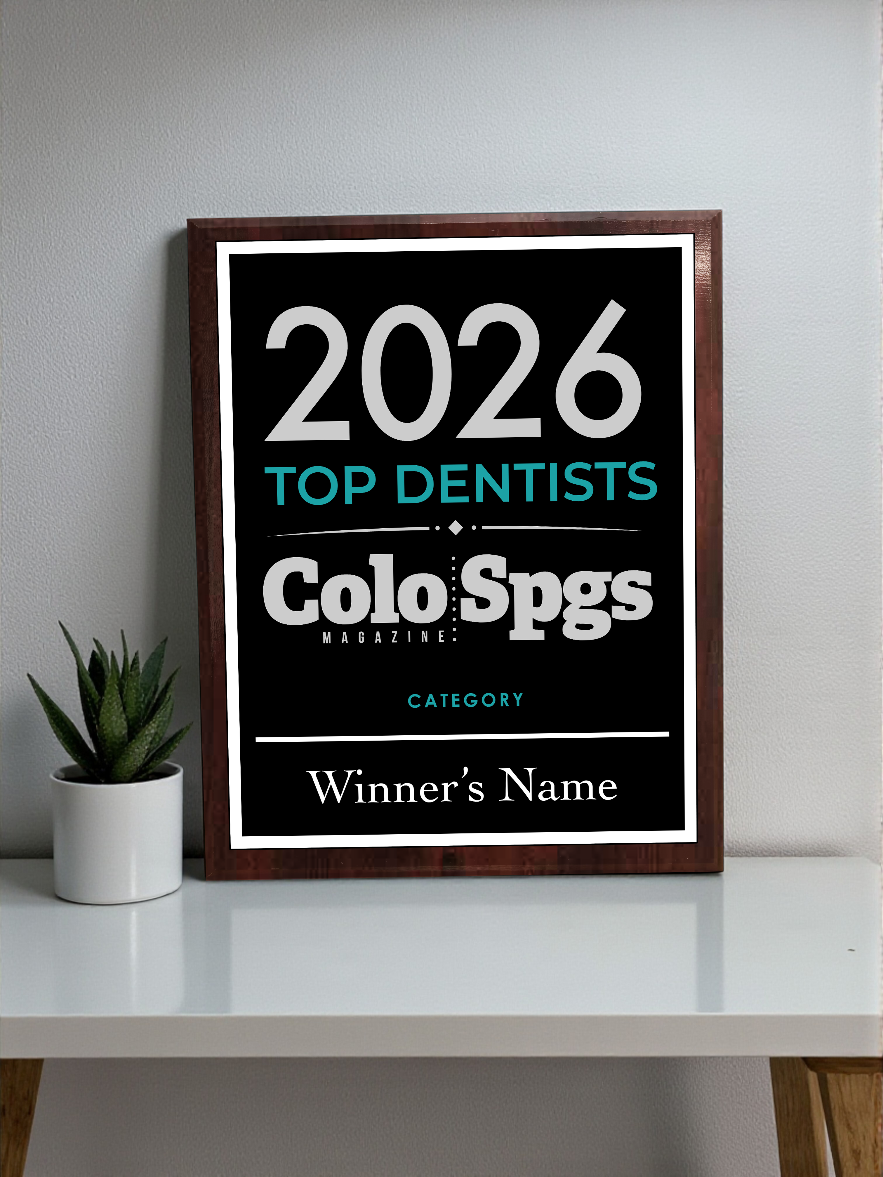 Colorado Springs Magazine - Top Dentists - Classic Plaque