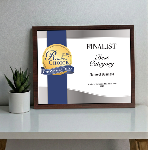 Wilson Times "Readers' Choice" Award - Classic Plaque