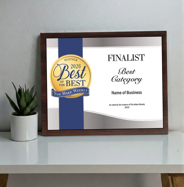 Wake Weekly "Best of the Best" Award - Classic Plaque