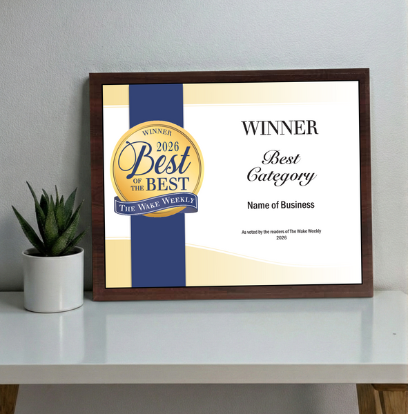 Wake Weekly "Best of the Best" Award - Classic Plaque