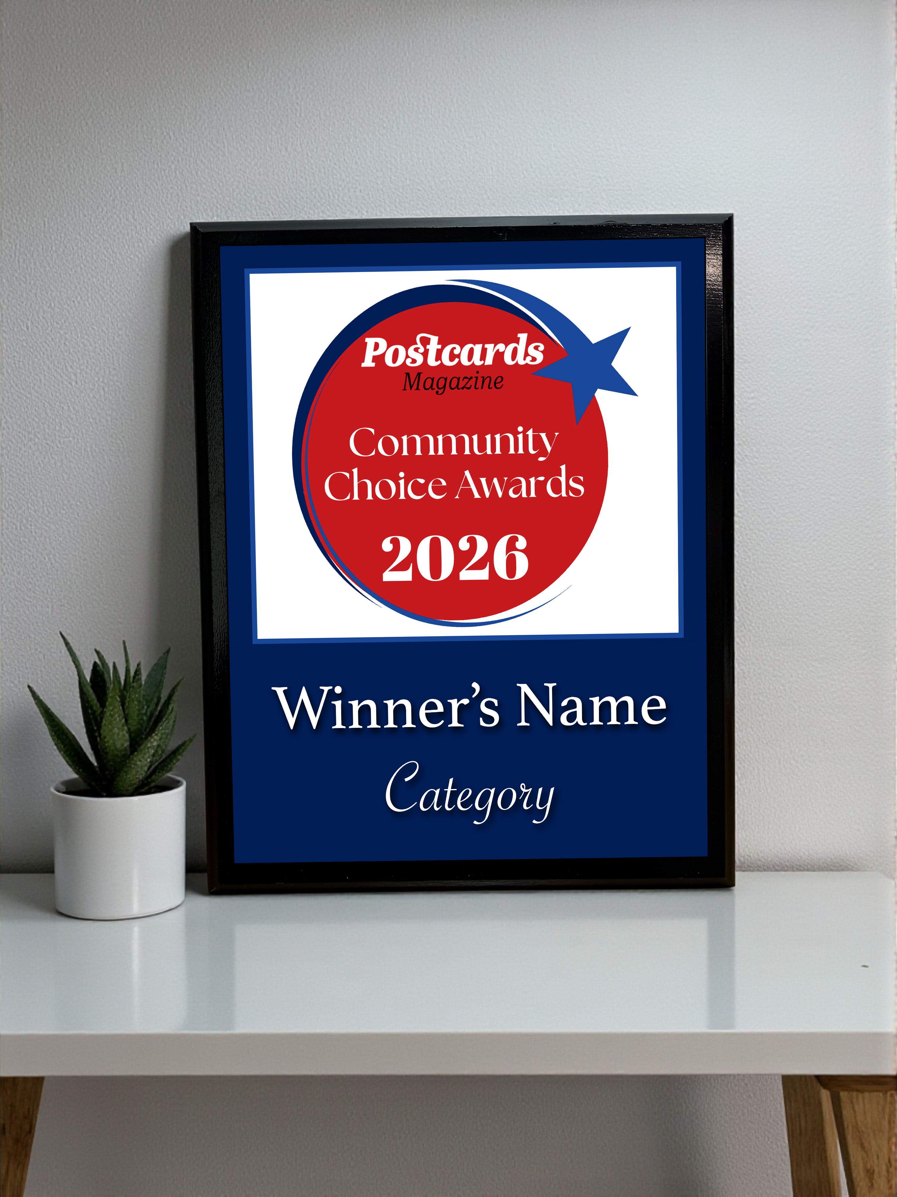Postcards Magazine - Community Choice Awards - Classic Plaque