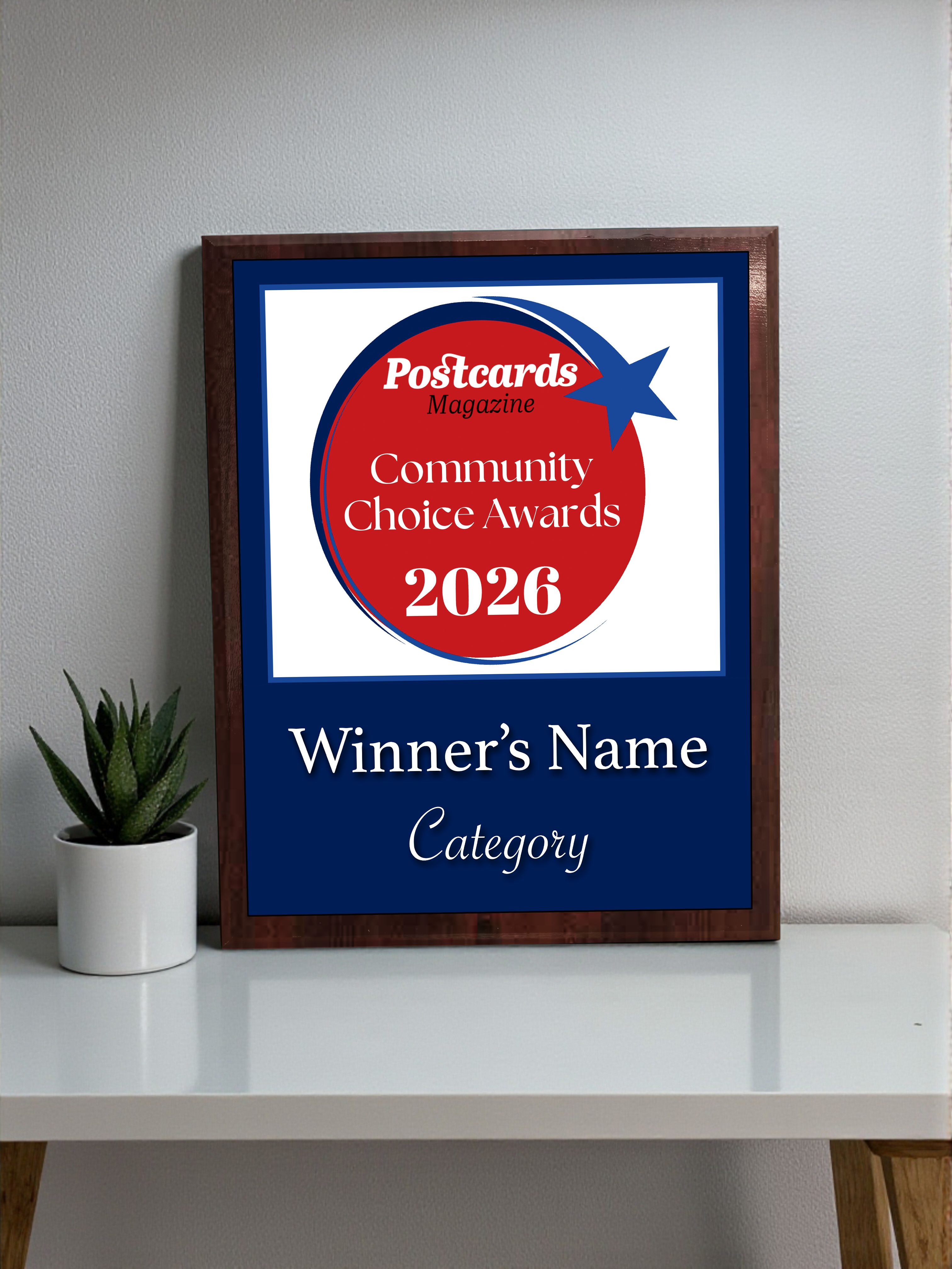 Postcards Magazine - Community Choice Awards - Classic Plaque