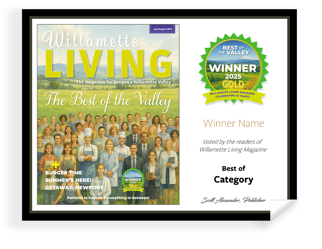 Willamette Living - Best of the Valley - Window Cling