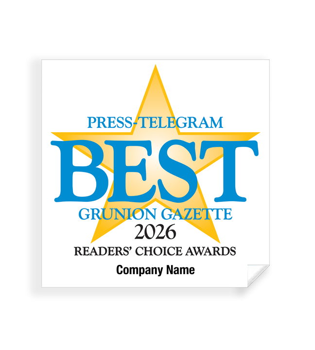 Press Telegram Best Of and Readers Choice - Window Cling
