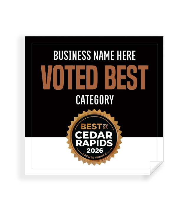 Best of Cedar Rapids  - Window Cling