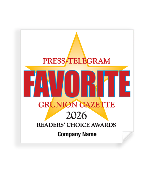 Press Telegram Best Of and Readers Choice - Window Cling