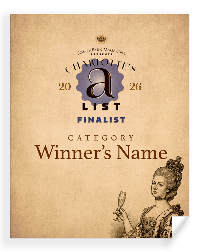 Southpark Magazine's Charlotte's A-List - Certificate
