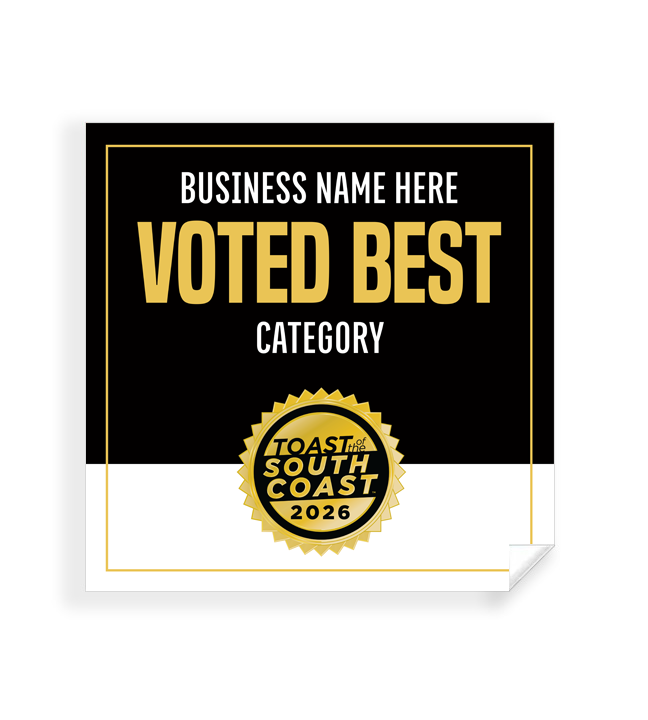 Toast of the South Coast  - Window Cling