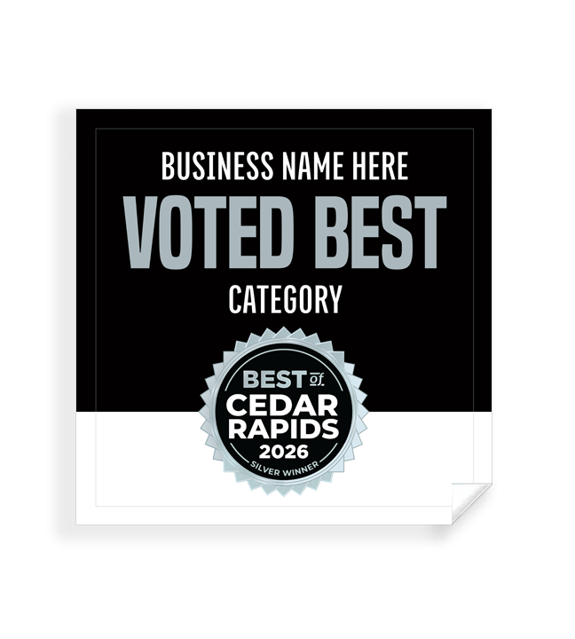 Best of Cedar Rapids  - Window Cling