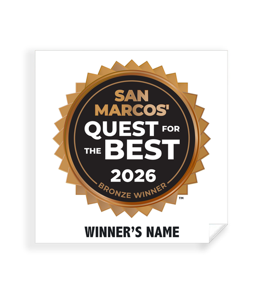 San Marcos' Quest for the Best - Simple Window Clings