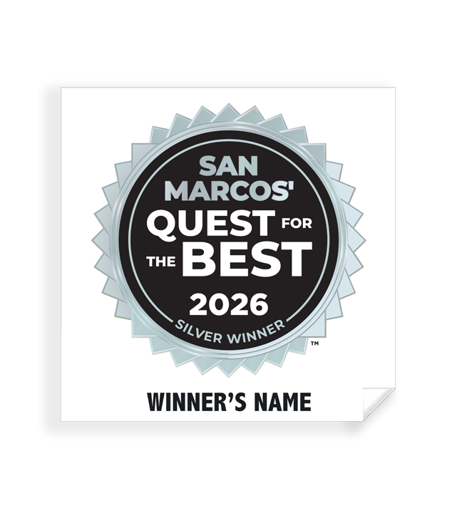 San Marcos' Quest for the Best - Simple Window Clings