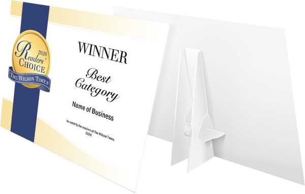 Wilson Times "Readers' Choice" Award - Counter Cards