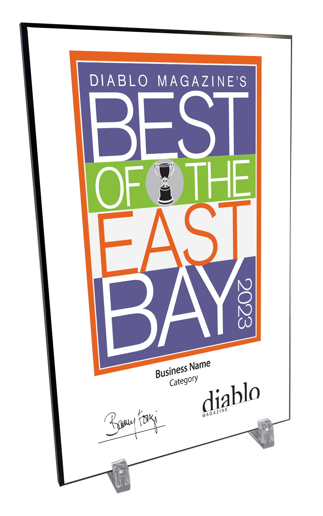 Diablo Magazine "Best of the East Bay" Award - Mounted Archival Plaque