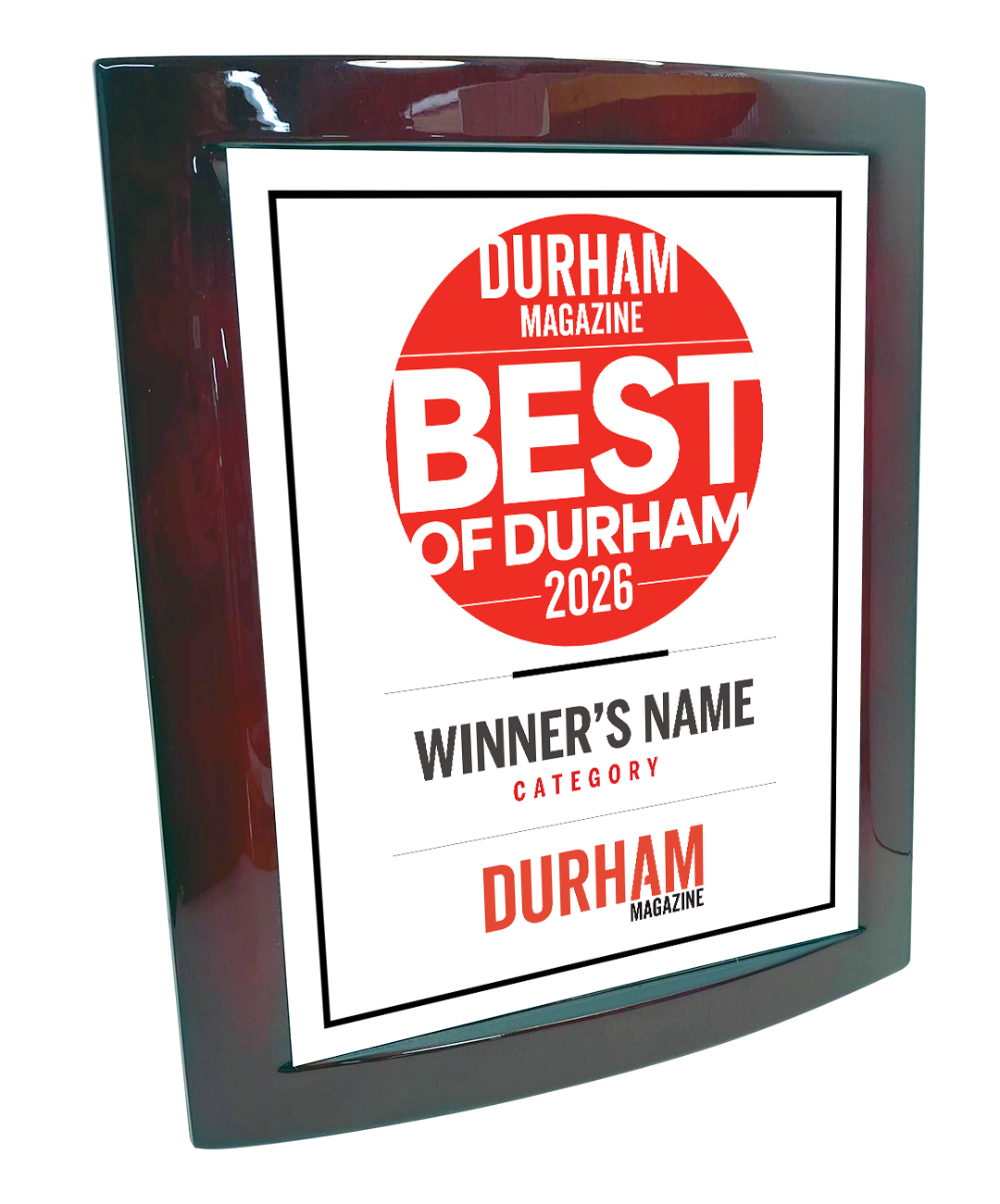 Triangle Media - Best of Durham - Eclipse Plaque with Metal Inlay