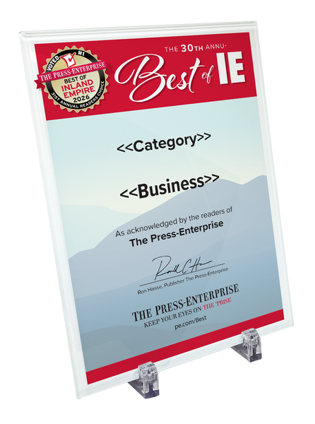 Best of Inland Empire Readers Choice - Glass Plaque