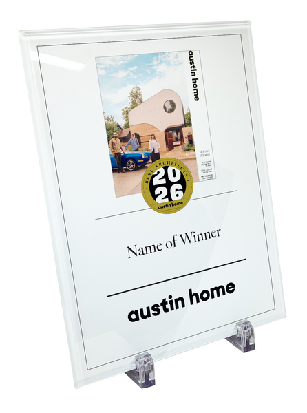 Austin Home "Best Architects" Glass Award Plaque