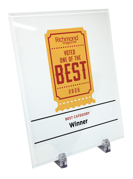 Richmond Magazine "Best & Worst" Logo Award Glass Plaque