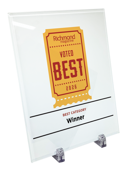 Richmond Magazine "Best & Worst" Logo Award Glass Plaque