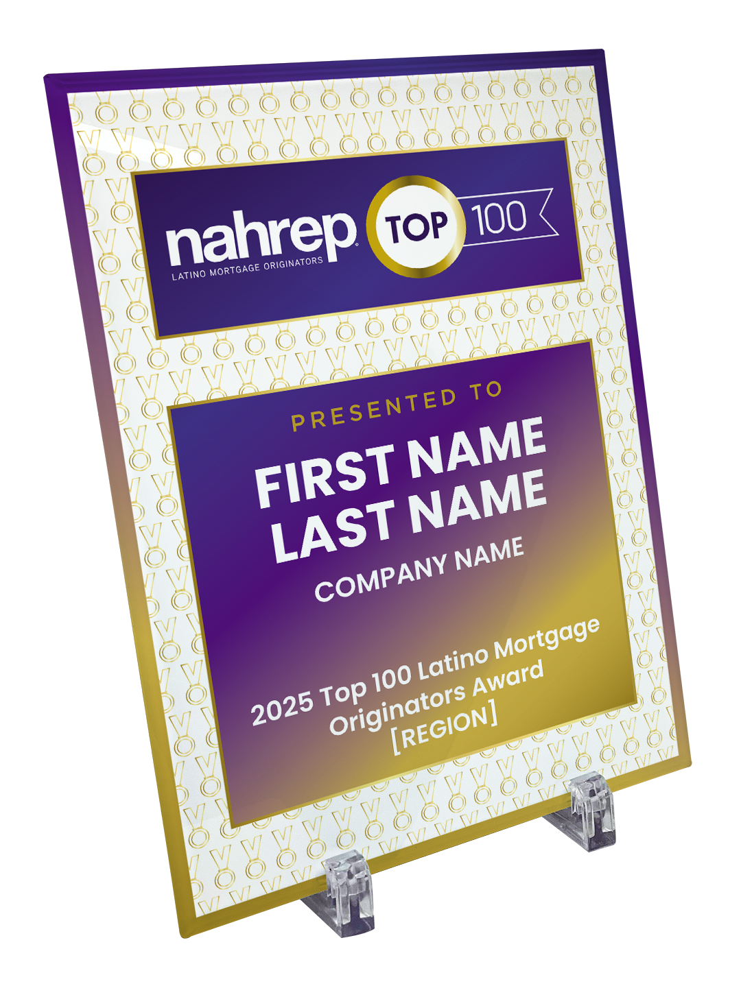 Top 100 Latino Mortgage Originators by Region Award Crystal Glass