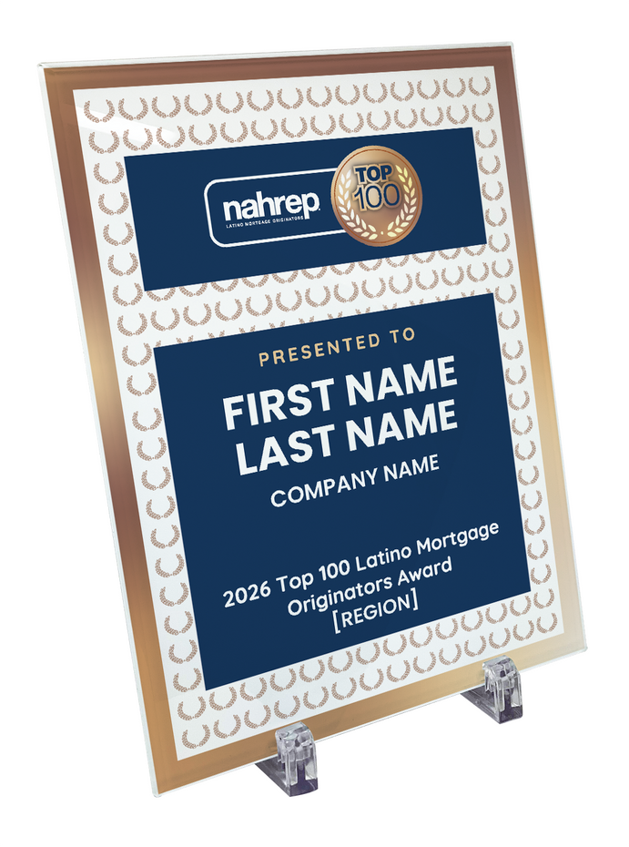 Top Latino Mortgage Originators Crystal Glass Award