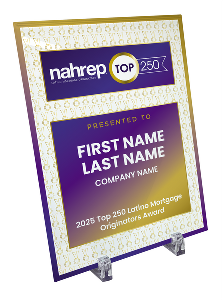 Top Latino Mortgage Originators Crystal Glass Award