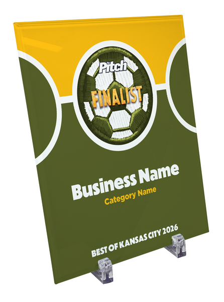 The Pitch "Best of KC" Glass Award Plaque
